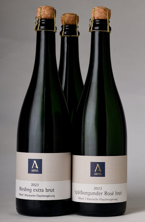 Sektpaket mit drei Winzersekt-Flaschen vom Weingut Arns, Mosel