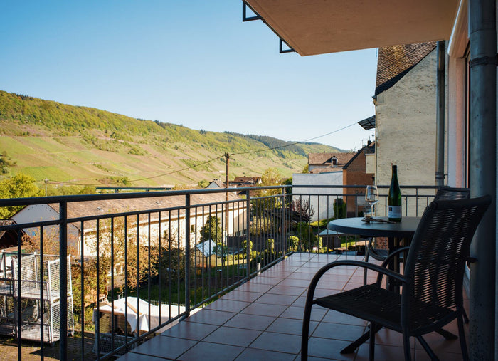Terrasse der Ferienwohnung im Weingut Arns
