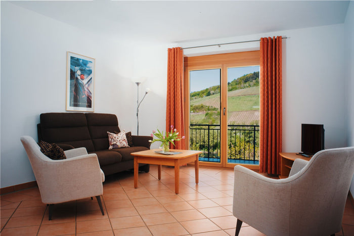 Wohnzimmer der Ferienwohnung im Weingut Arns